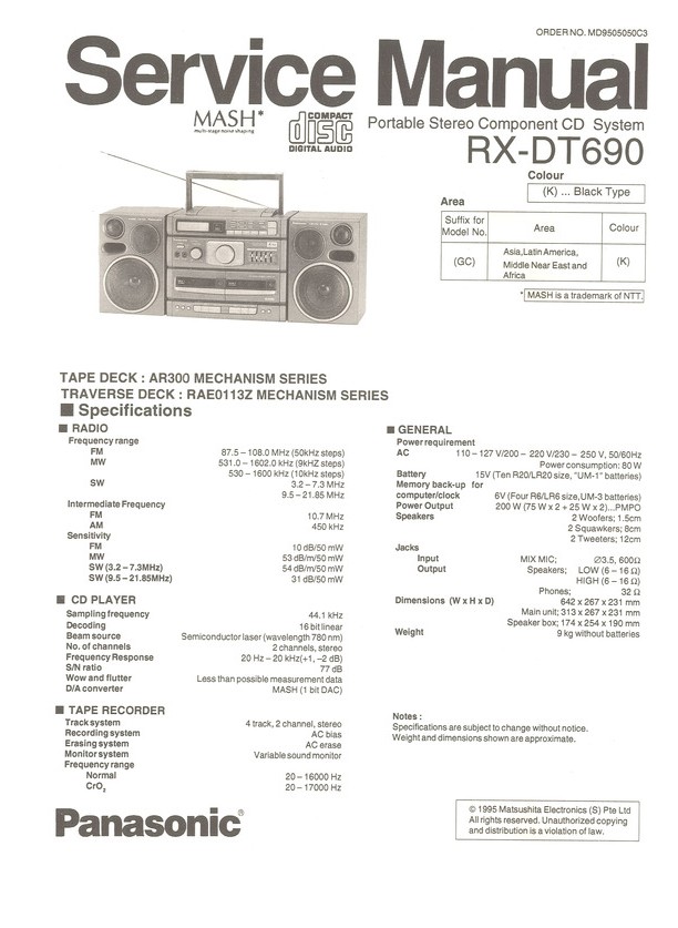 Panasonic Rx Dt690    img-1